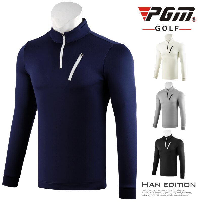 Men'S Long Sleeves Breathable Zipper Golf T-Shirt Male Outdoor Sports