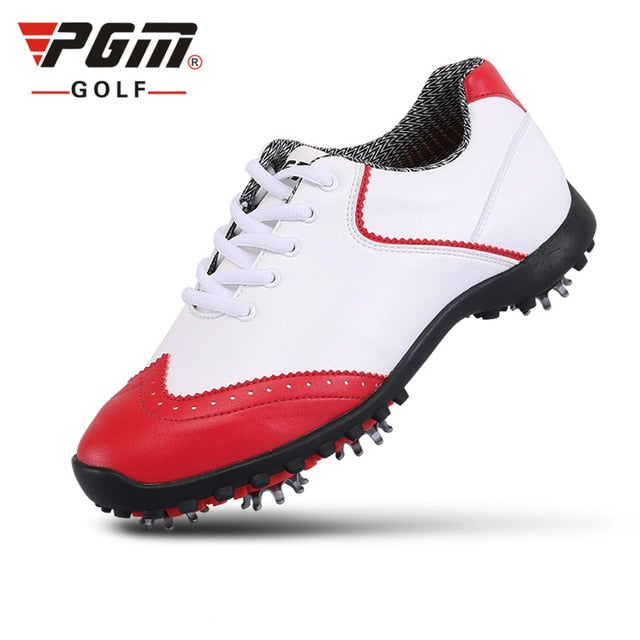 Pgm Golf Shoes Women's Waterproof Golf Sports Activities Nail Shoes Ladies Brogue Style Breathable Sports Trainers