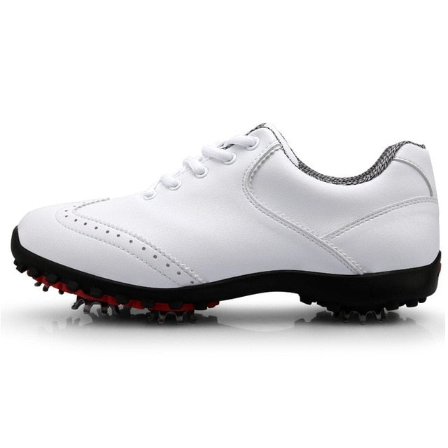 Pgm Golf Shoes Women's Waterproof Golf Sports Activities Nail Shoes Ladies Brogue Style Breathable Sports Trainers
