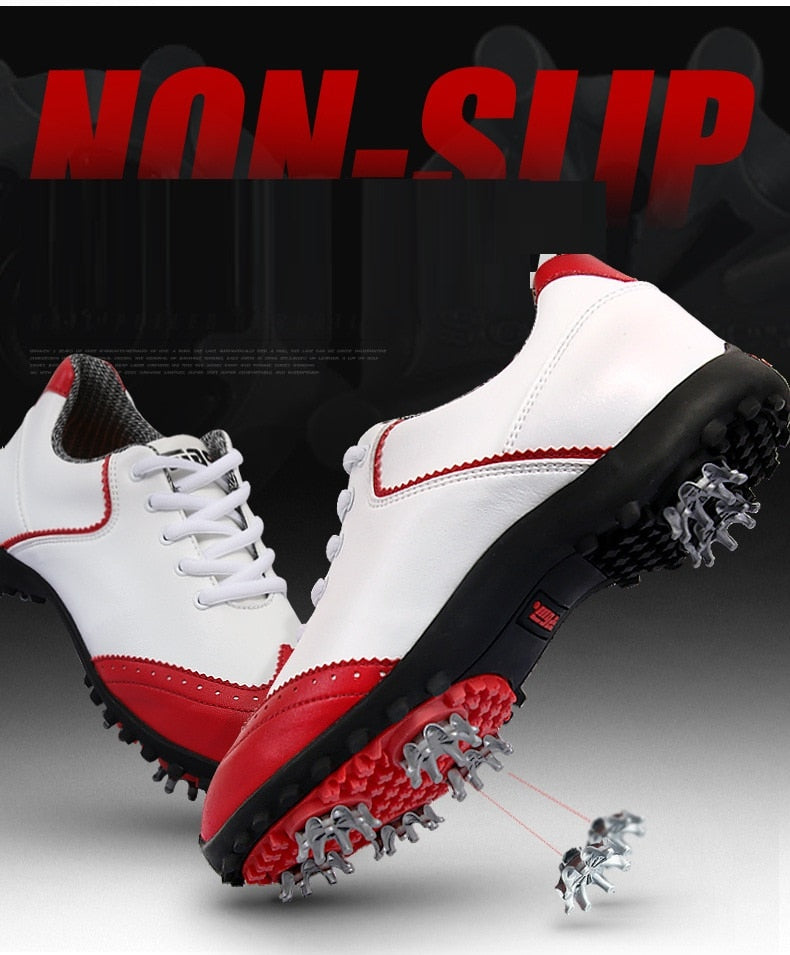 Pgm Golf Shoes Women's Waterproof Golf Sports Activities Nail Shoes Ladies Brogue Style Breathable Sports Trainers