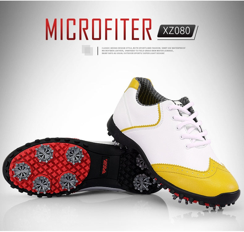 Pgm Golf Shoes Women's Waterproof Golf Sports Activities Nail Shoes Ladies Brogue Style Breathable Sports Trainers