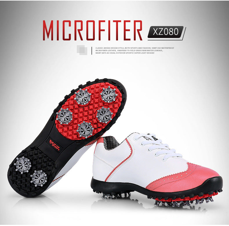 Pgm Golf Shoes Women's Waterproof Golf Sports Activities Nail Shoes Ladies Brogue Style Breathable Sports Trainers