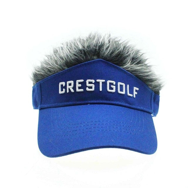 CRESTGOLF Adjustable Fake Hair Golf Cap Men Hat Wig/ Hair Golf Baseball Cap with Several Colors Available
