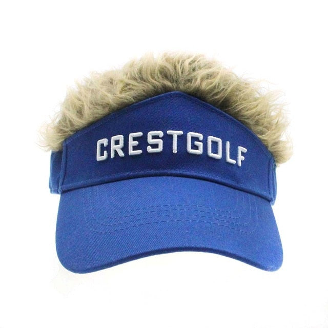 CRESTGOLF Adjustable Fake Hair Golf Cap Men Hat Wig/ Hair Golf Baseball Cap with Several Colors Available