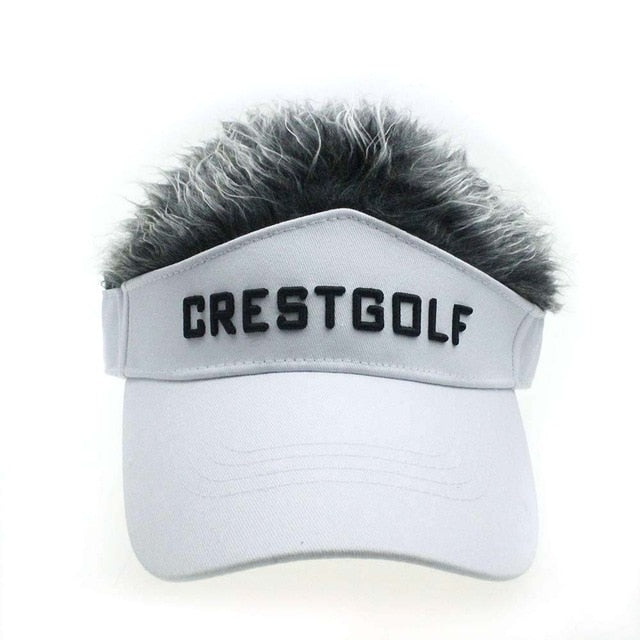 CRESTGOLF Adjustable Fake Hair Golf Cap Men Hat Wig/ Hair Golf Baseball Cap with Several Colors Available