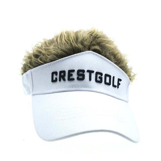 CRESTGOLF Adjustable Fake Hair Golf Cap Men Hat Wig/ Hair Golf Baseball Cap with Several Colors Available