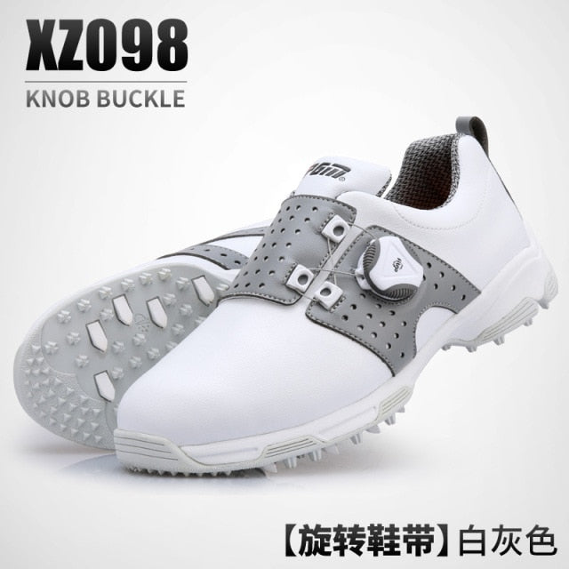 PGM Women Golf Shoes Waterproof Lightweight Knob Buckle Shoelace Sneakers Ladies Breathable Non-Slip Trainers Shoes XZ098