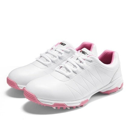 Pgm Women Golf Ball Waterproof Shoes Women Lightweight Sports Shoes Ladies Non-Slip Spikes Tennis Baseball Sneakers Breathable