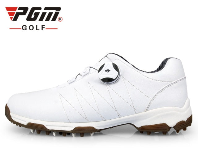 PGM Women Golf Shoes Waterproof Lightweight Knob Buckle Shoelace Sneakers Ladies Breathable Non-Slip Trainers Shoes XZ082
