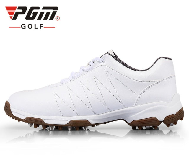 PGM Women Golf Shoes Waterproof Lightweight Knob Buckle Shoelace Sneakers Ladies Breathable Non-Slip Trainers Shoes XZ082