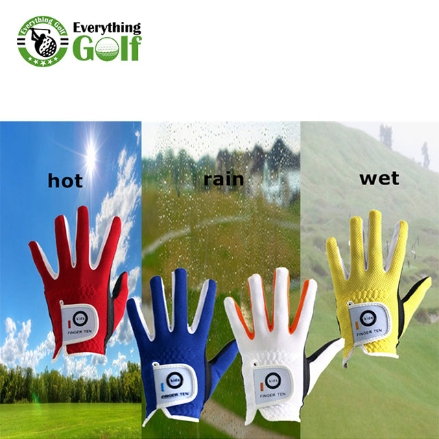 O FINGER TEN UNISEX GOLF GLOVES FOR JUNIOR | KIDS | YOUTH | TODDLER | PACK OF 2 (4 COLORS)