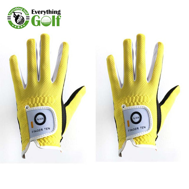 O FINGER TEN UNISEX GOLF GLOVES FOR JUNIOR | KIDS | YOUTH | TODDLER | PACK OF 2 (4 COLORS)