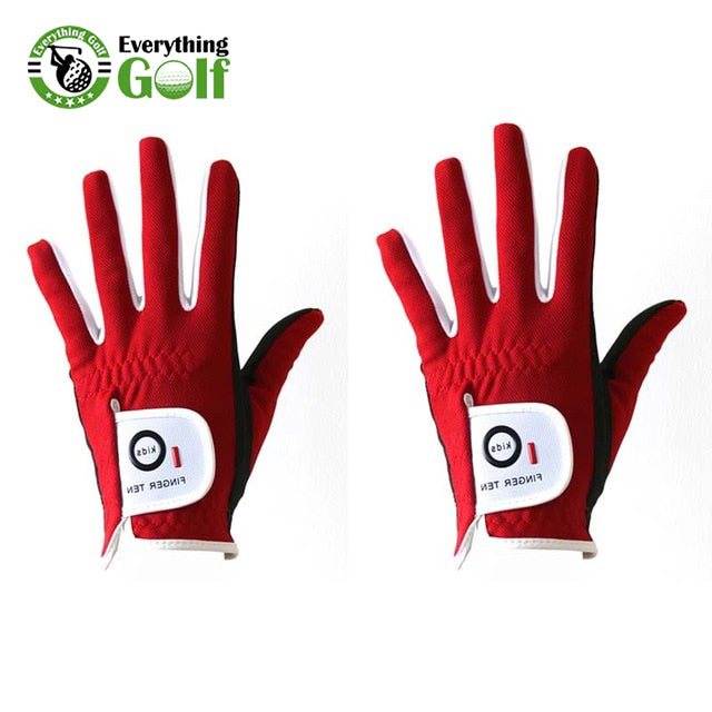 O FINGER TEN UNISEX GOLF GLOVES FOR JUNIOR | KIDS | YOUTH | TODDLER | PACK OF 2 (4 COLORS)