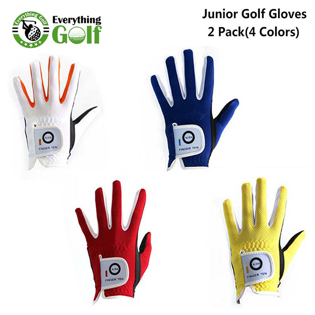 O FINGER TEN UNISEX GOLF GLOVES FOR JUNIOR | KIDS | YOUTH | TODDLER | PACK OF 2 (4 COLORS)