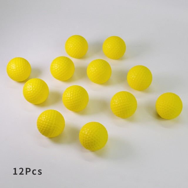 Yellow Green Orange 12Pcs Foam Practice Golf Balls Outdoor Indoor Golf Training Balls