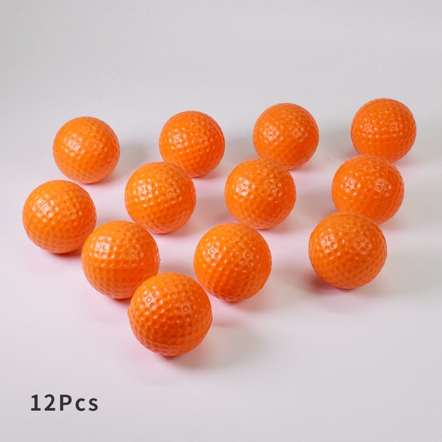 Yellow Green Orange 12Pcs Foam Practice Golf Balls Outdoor Indoor Golf Training Balls