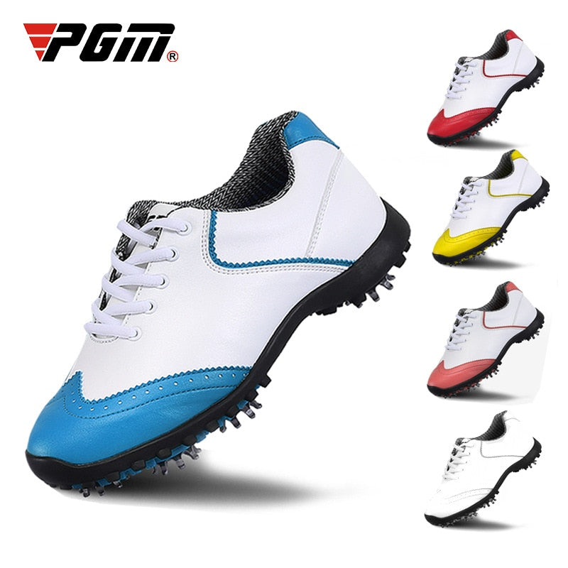 Pgm Golf Shoes Women's  Waterproof Golf Sports Activities Nail Shoes Ladies Brogue Style Breathable Sports Trainers