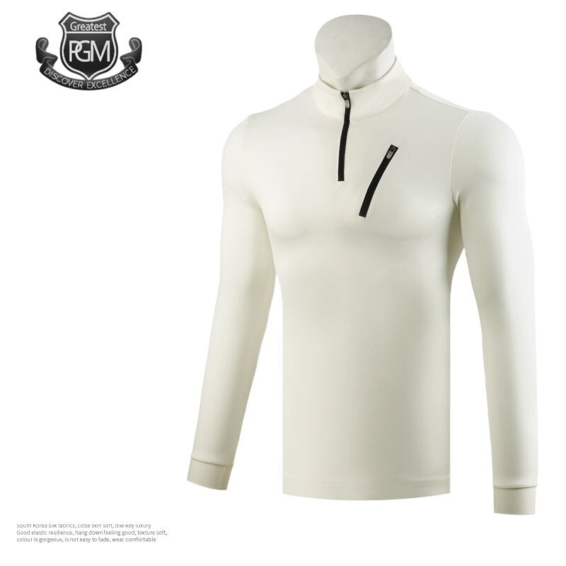 Men'S Long Sleeves Breathable Zipper Golf T-Shirt Male Outdoor Sports