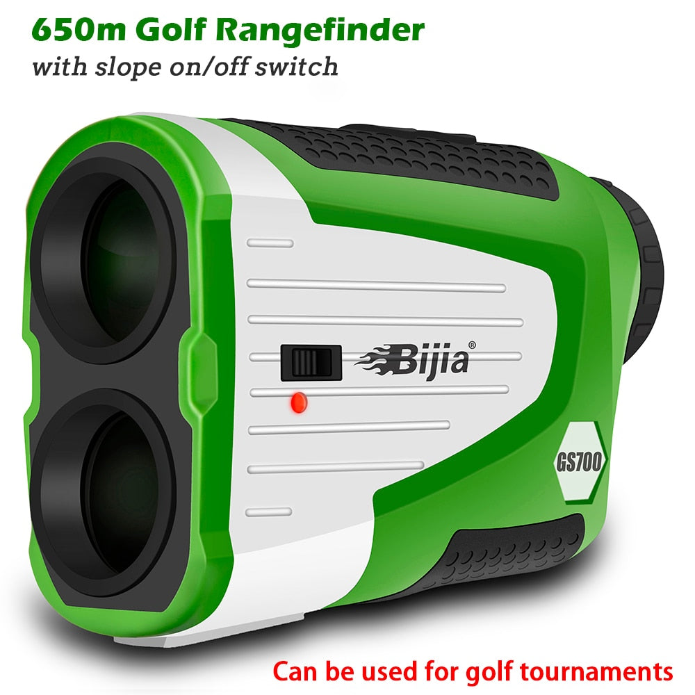 BIJIA Golf Rangefinder Laser Distance Meter 700Y Range Finder Flag Lock Clope Correction and On/Off Switch Rechargeable Battery