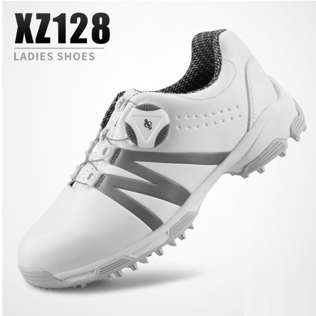 Pgm Fashion Breathable Women Golf Shoes Waterproof Leather Rotating Knobs Anti-Skid Sneakers Sports Spiked Training Golf Shoes