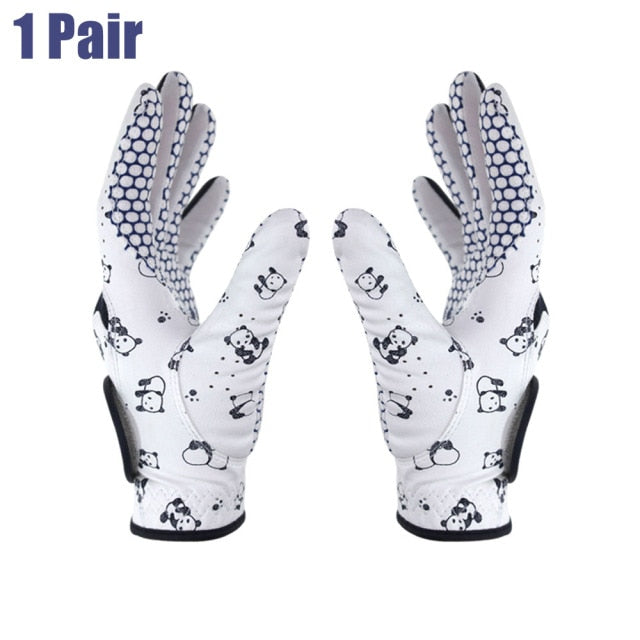 Golf Glove Women Ladies Pair Cool Leather Both Hand Summer Floral Colorful Breathable for Non Slip Gloves 1 Pair