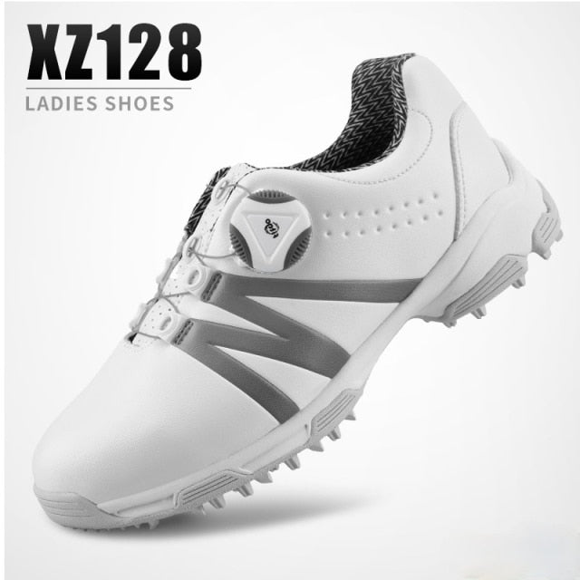 PGM Women Golf Shoes Waterproof Lightweight Knob Buckle Shoelace Sneakers Ladies Breathable Non-Slip Trainers Shoes XZ128